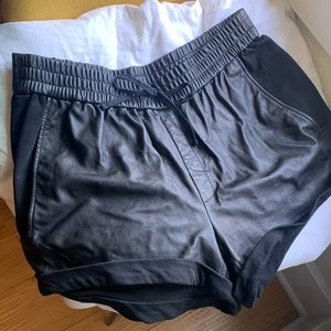 Helmut Lang lamb leather shorts